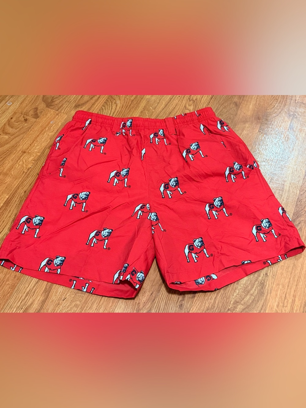 Columbia PFG Bright Red Bulldog Print Fishing Shorts
